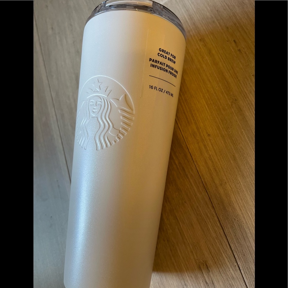 Starbucks White Pearl Shimmer Tumbler 16oz